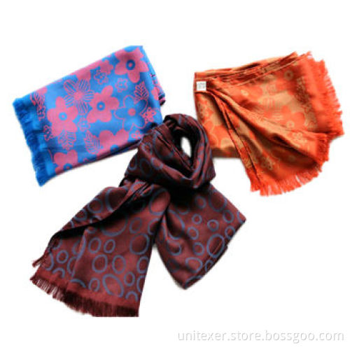 Jacquard Autumn Scarf, Measures 60 x 190+2cm x 2 Fringe, Nice and Comfortable
